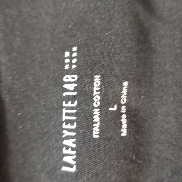 Lafayette 148 New York T Shirt with Mesh Detail on Neck - Picture 4 of 5